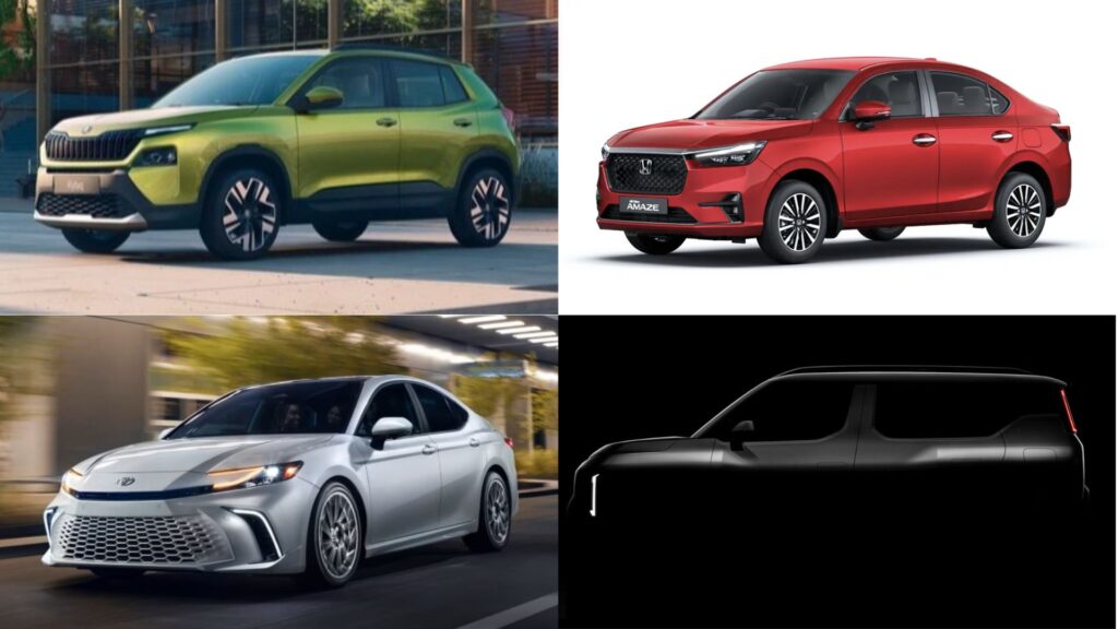 Top New Car Launches in December Skoda Kushaq Honda Amaze Toyota Camry Kia Syros
